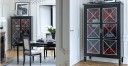 Vitrine Haussmann in schwarz, Applikationen silber Vitrine Haussmann in schwarz, Applikationen silber